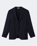 Navy Basket Weave Notch Lapel K Jacket