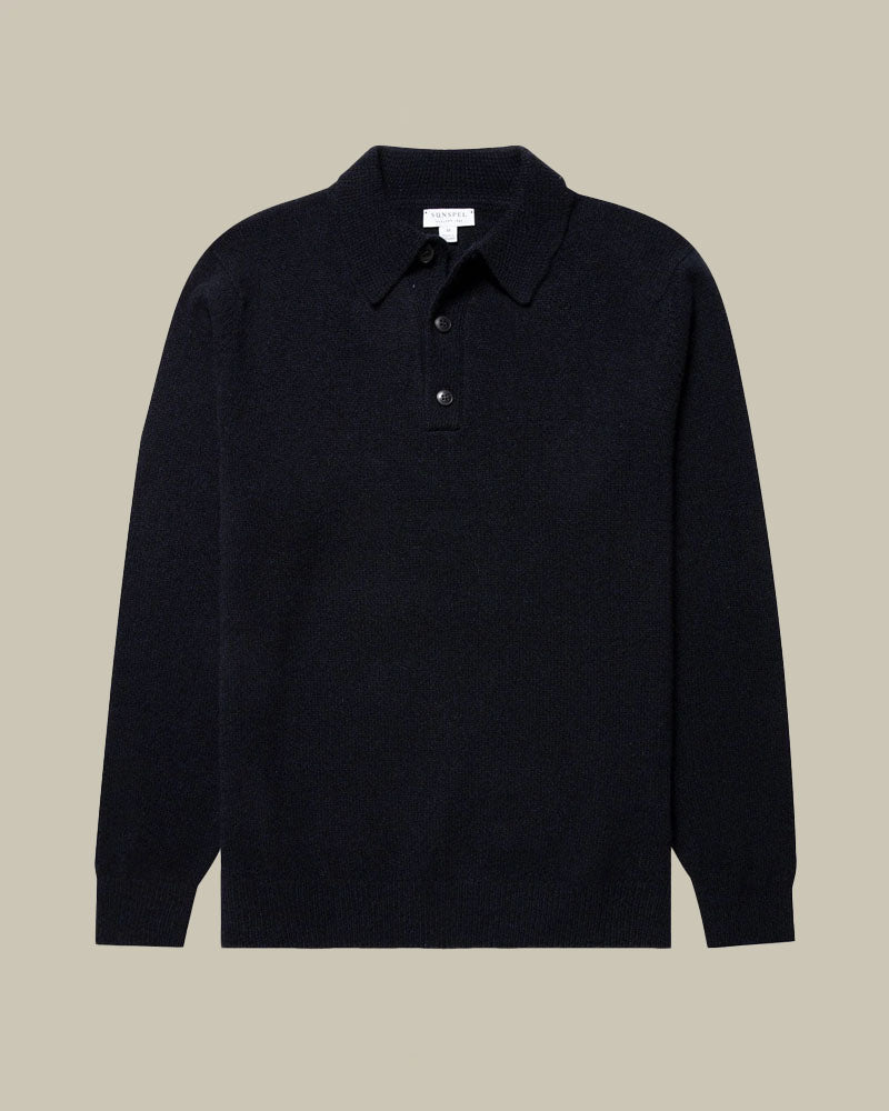 Navy Lambswool Polo