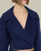 Navy Short Pure Wool Jacket