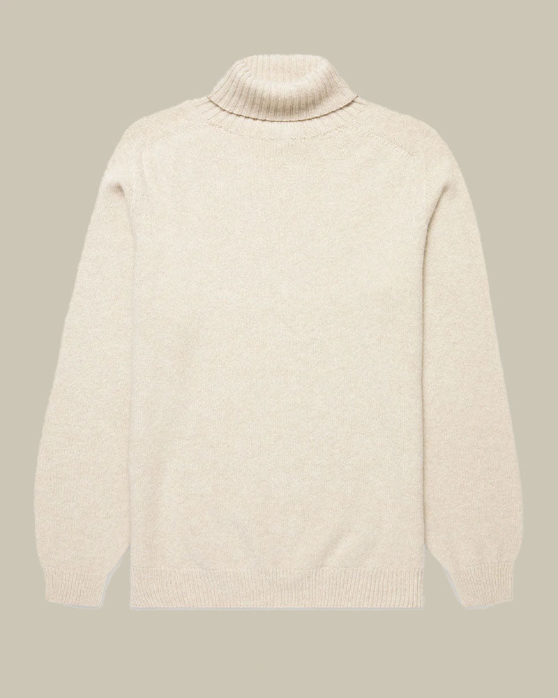 Oatmeal Lambswool Roll Neck