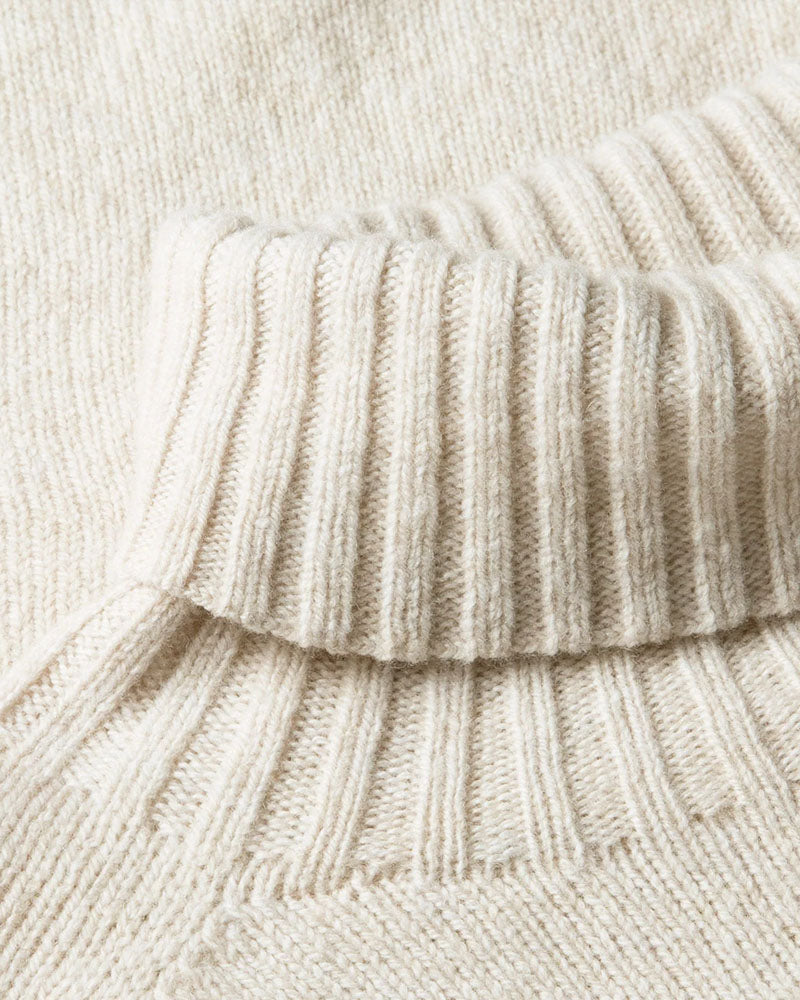 Oatmeal Lambswool Roll Neck