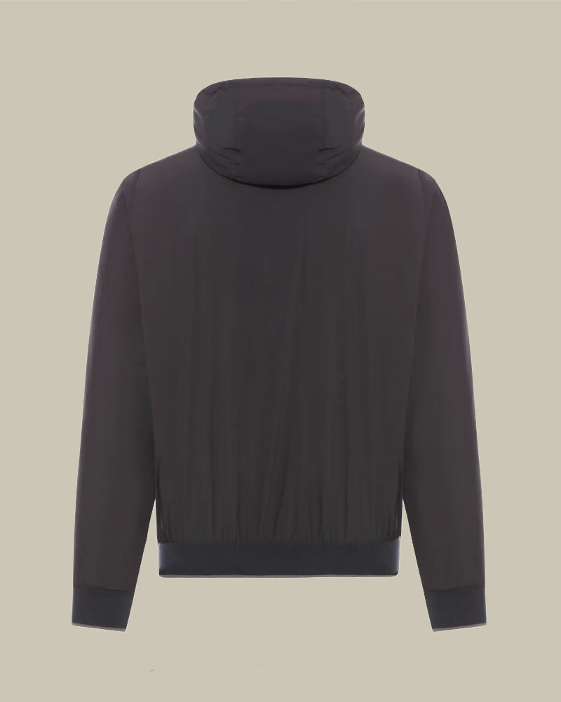 ONIRO Black Hooded Bomber Jacket