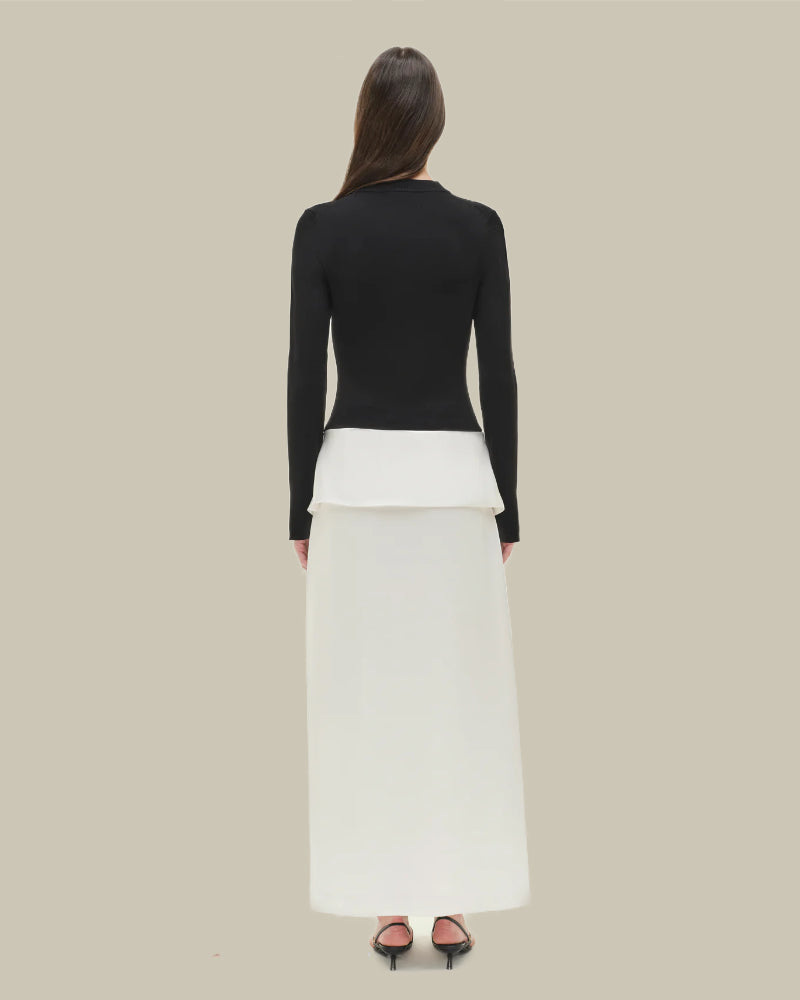 Ornella Knit Satin Midi Dress