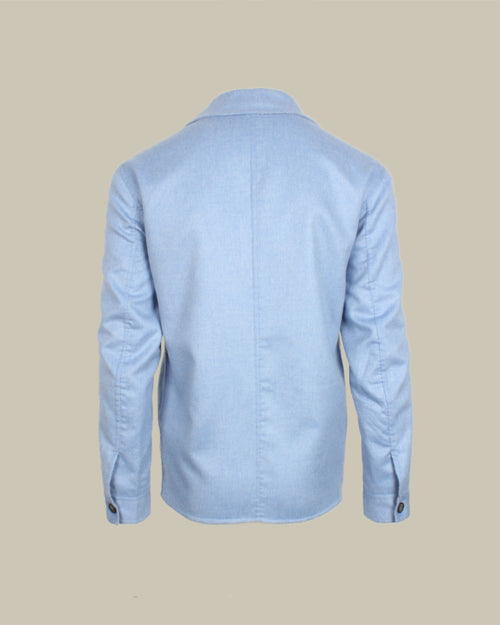BACCO Double Bond Cashmere Overshirt Sky Blue & Grey