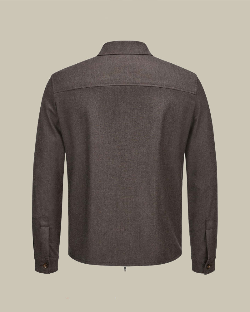 URUS Brown Stretch Cashmere Overshirt Twinset