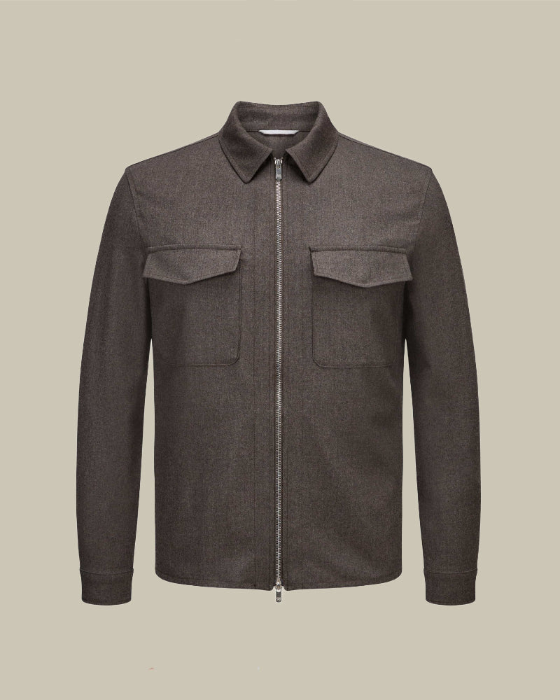 URUS Brown Stretch Cashmere Overshirt Twinset