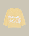 Yellow Cashmere Knit Cropped Sweater
