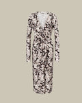 V Neck Flower Print Lycra Dress