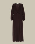 Espresso V Neck Pleated Dress