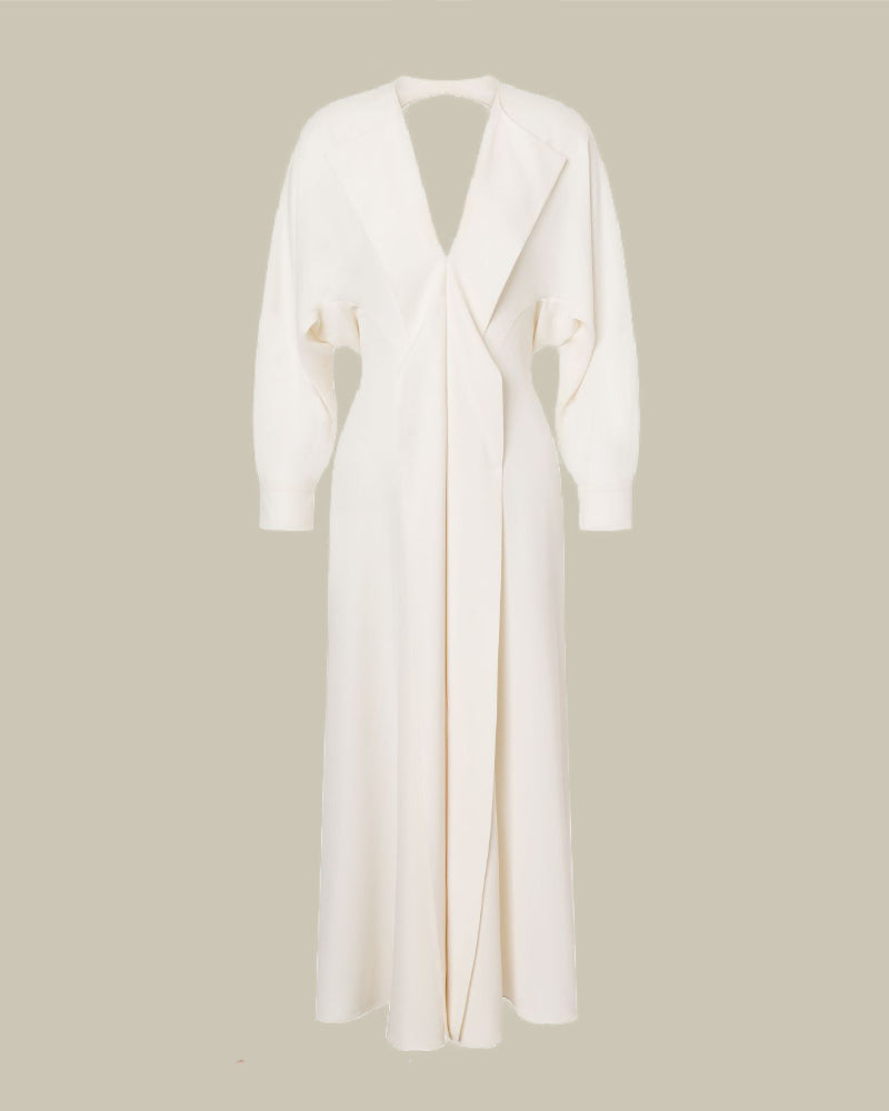 Ivory Fluid Crepe Dress