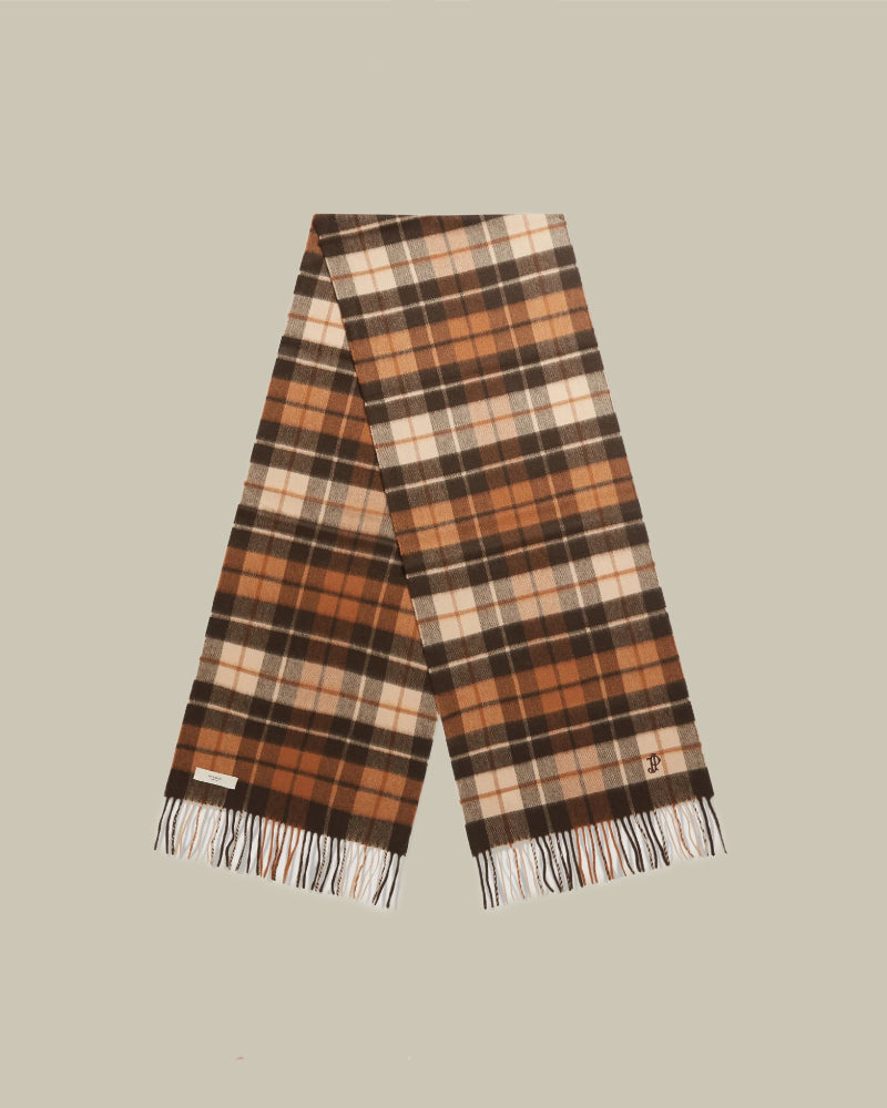 Camel Cashmere Windowpane Scarf