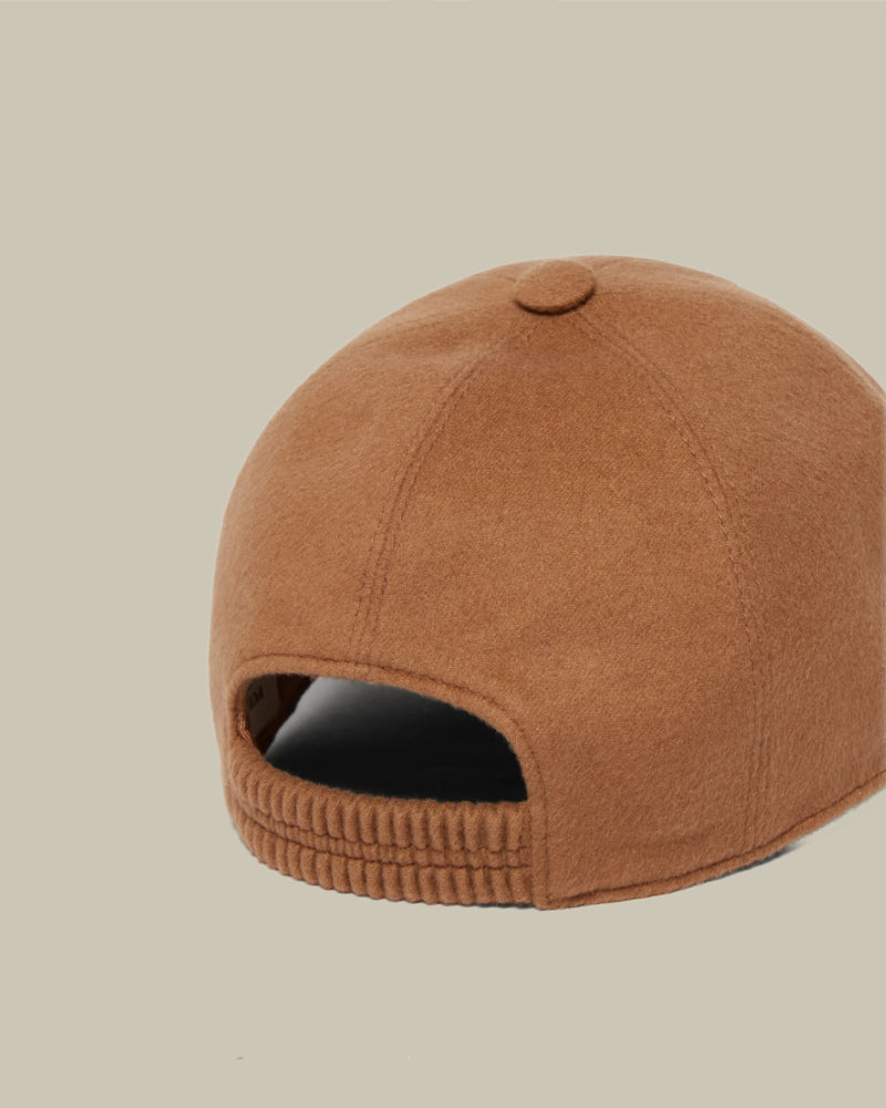 Cashmere Blend Camel Baseball Cap
