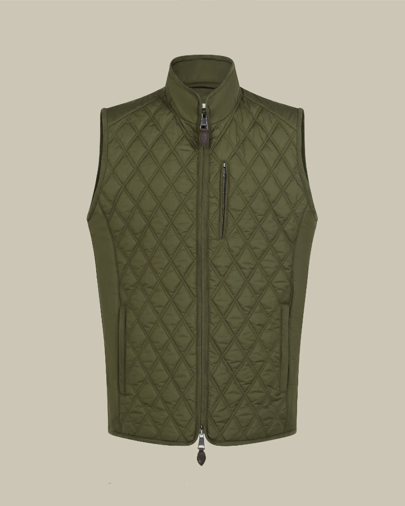 Olive Moorland Light Quilt Gilet