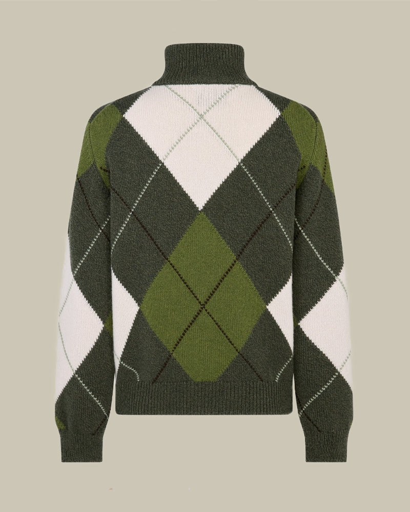 Strathmore Intarsia Argyle 1/4 Zip Sweater