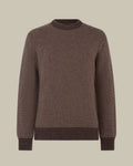 Hamilton Bi Colour Wool Crew Neck Walnut