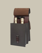 Chocolate Grain Leather Wine & Cartridge Carrier