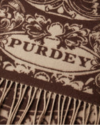 Rose & Scroll Woven Scarf Chocolate