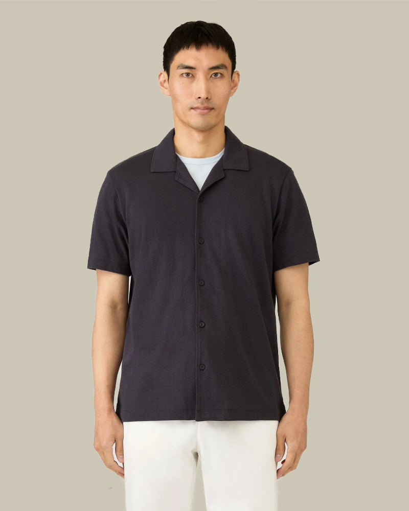 Riviera Camp Collar Shirt Navy