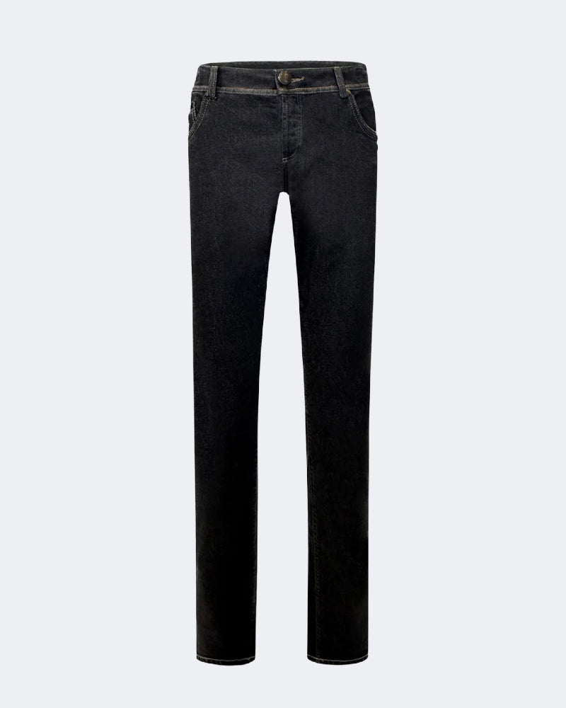 TOKYO Charcoal Black Cotton & Cashmere 5 Pocket Jeans