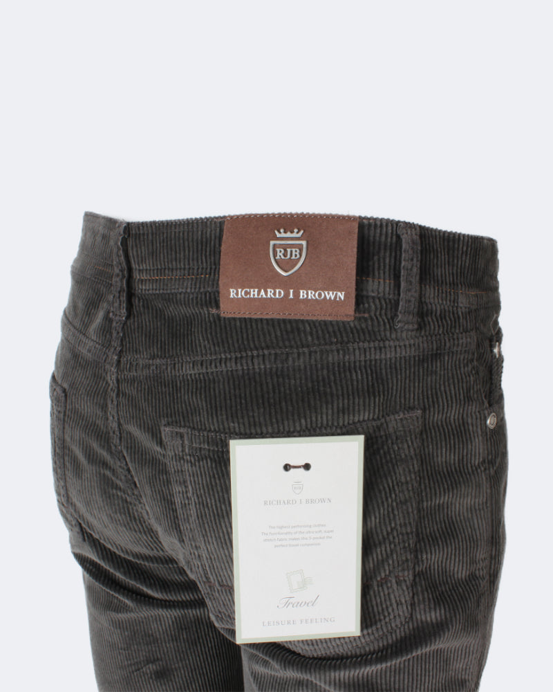 TOKYO Chocolate Brown Cotton Corduroy Slim Fit Jean