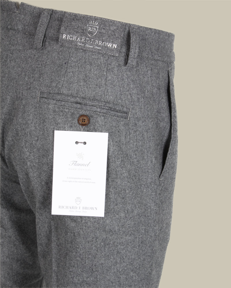 SINGAPORE Grey Flannel Virgin Wool Trouser