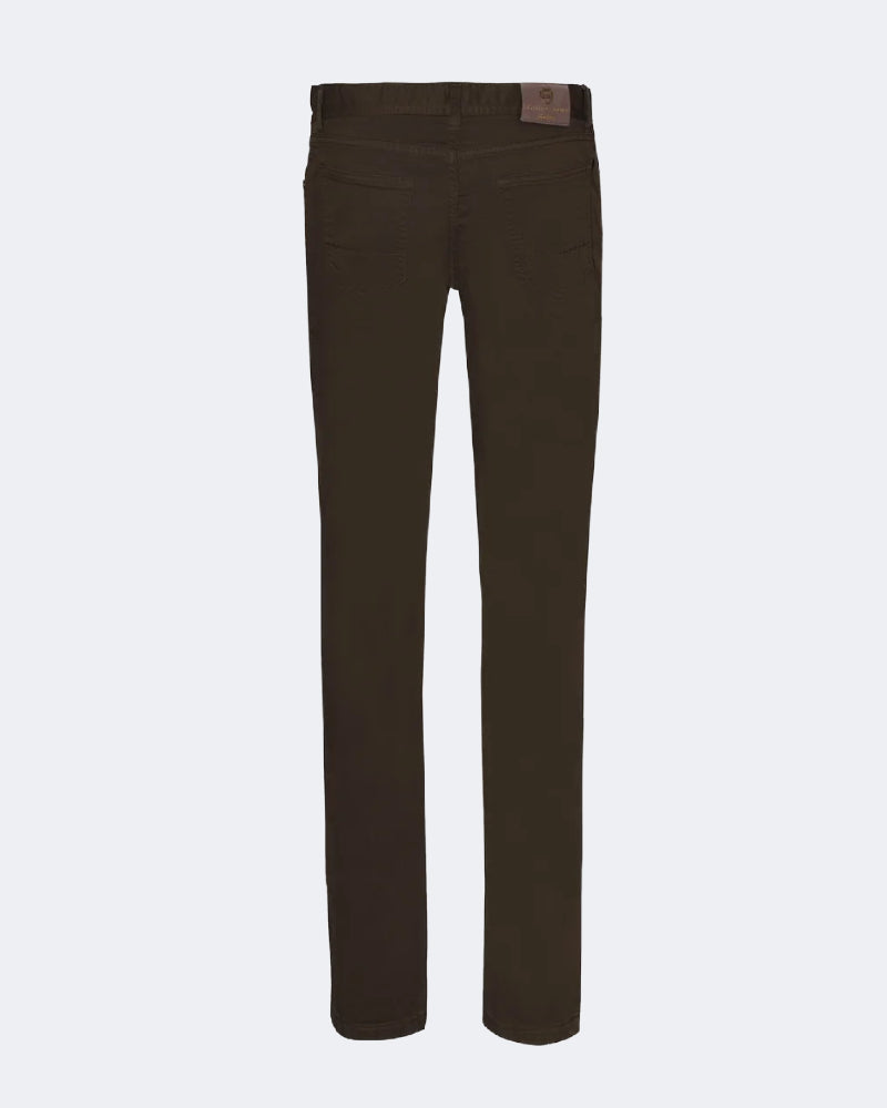 TOKYO Chocolate Brown Cotton & Cashmere 5 Pocket Jeans