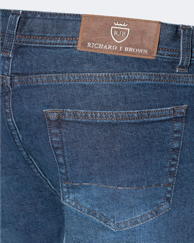 TOKYO Mid Blue Slim Fit 5 Pocket Travel Jean