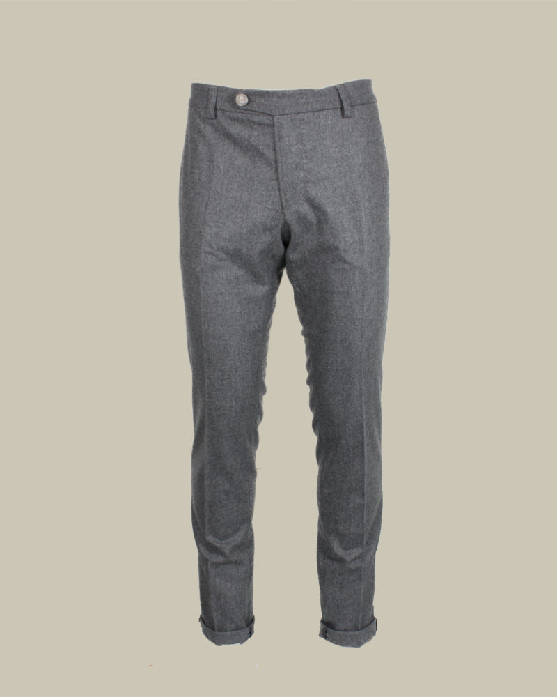 SINGAPORE Grey Flannel Virgin Wool Trouser