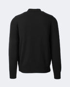 Black Cable Knit Alcantara Front Panel Jacket
