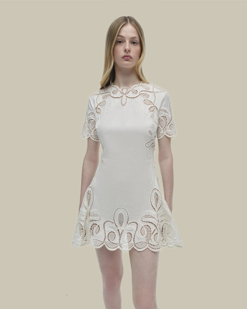 Morrigan Linen Mini Dress Ivory