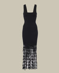 Signature Black Lattice Fringe Dress