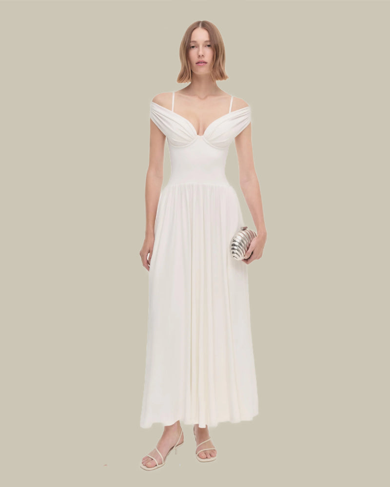 Amarantha Off Shoulder Dress Ivory