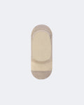 Beige Long Staple Cotton No Show Socks