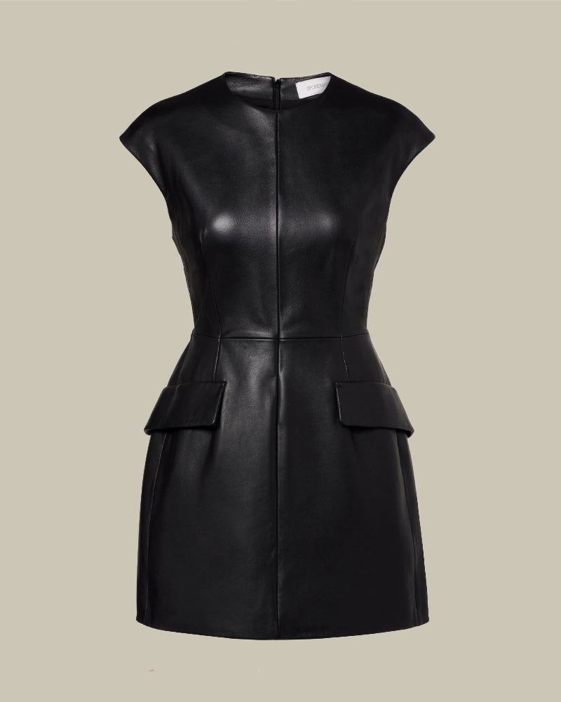 TEFRITE Black Leather Dress