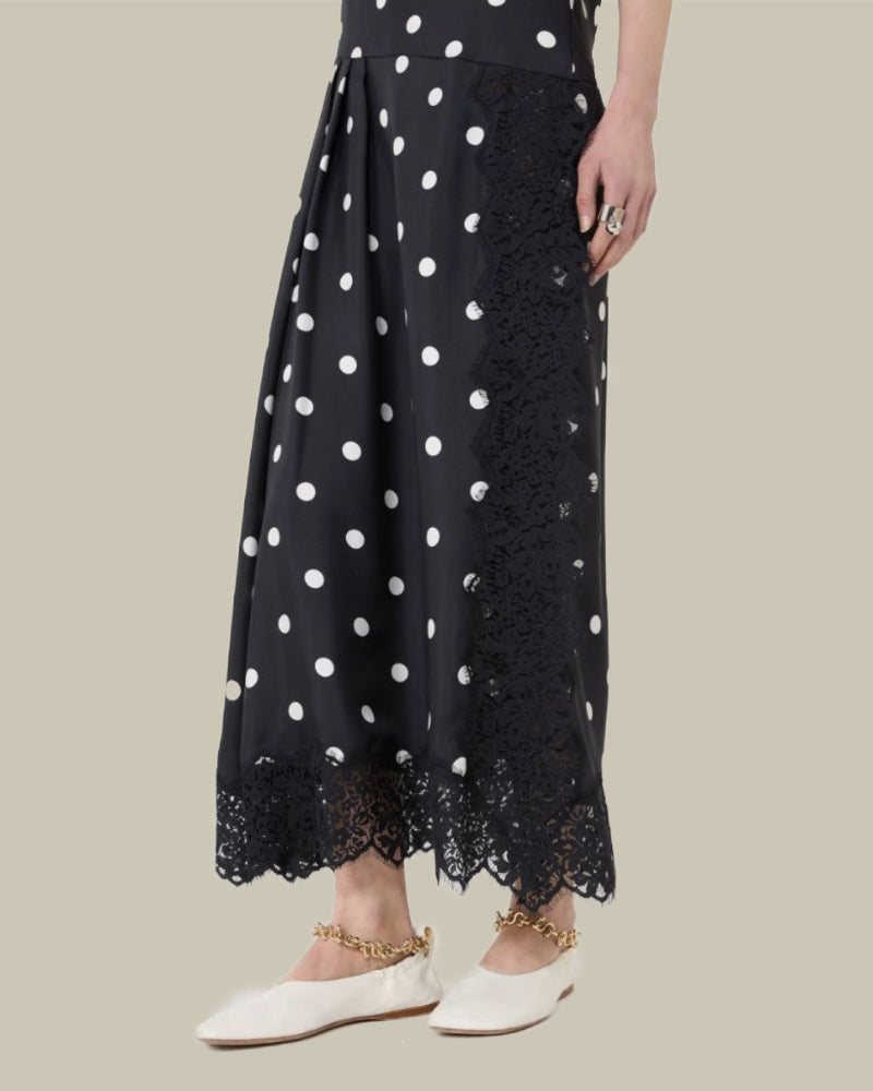 Lace detail long dress