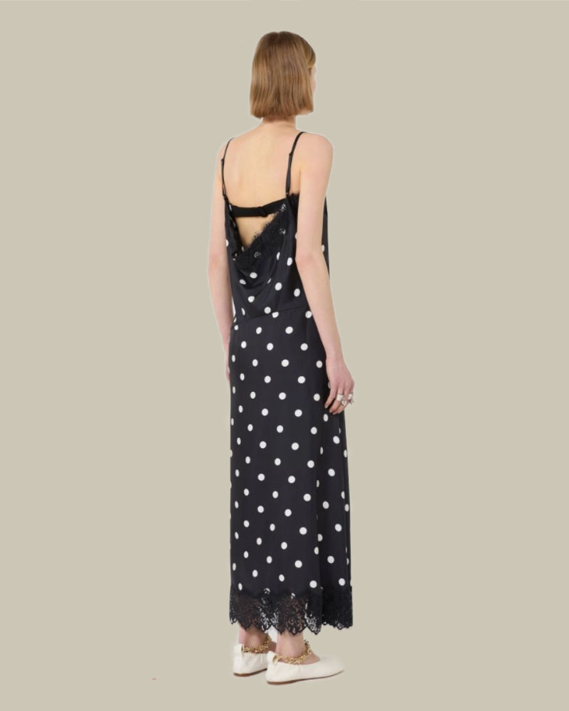 Lace detail long dress