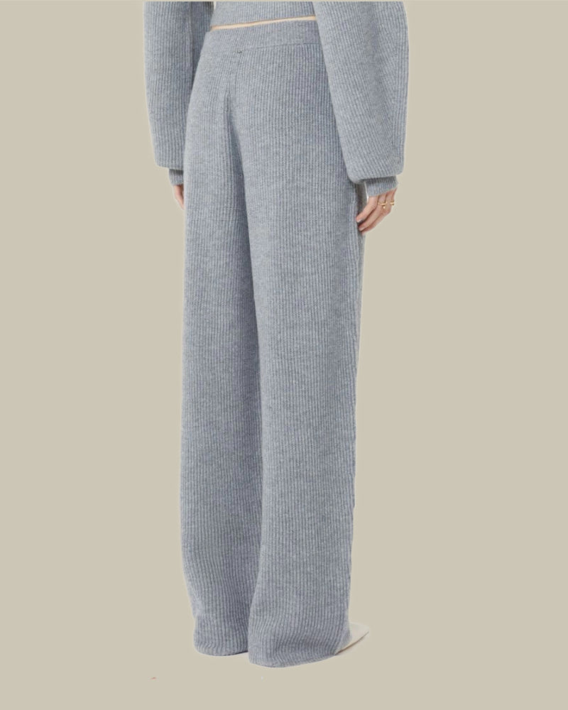 SELLA Grey Cable Knit Trousers