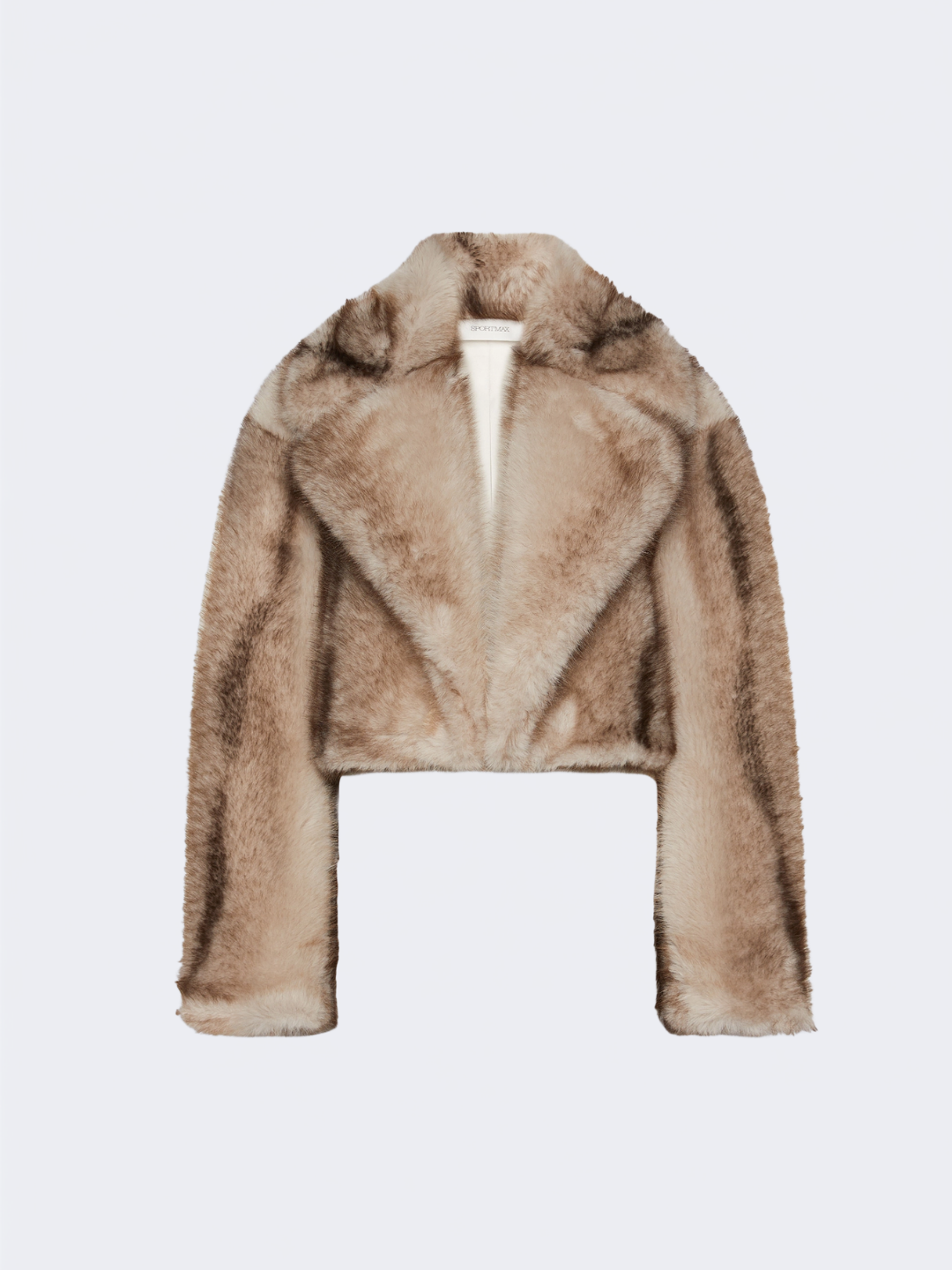 Short Furry Jersey Jacket Mud
