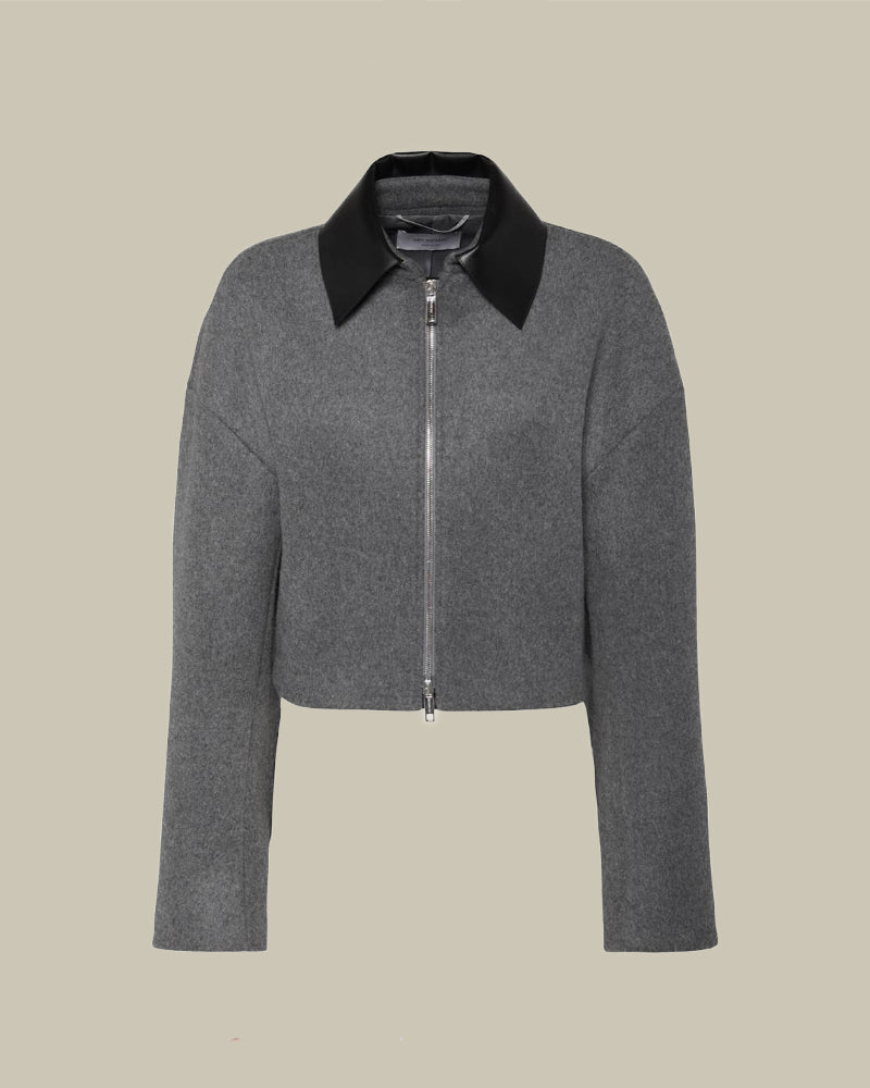 Vacuo Grey Flannel Cropped Jacket