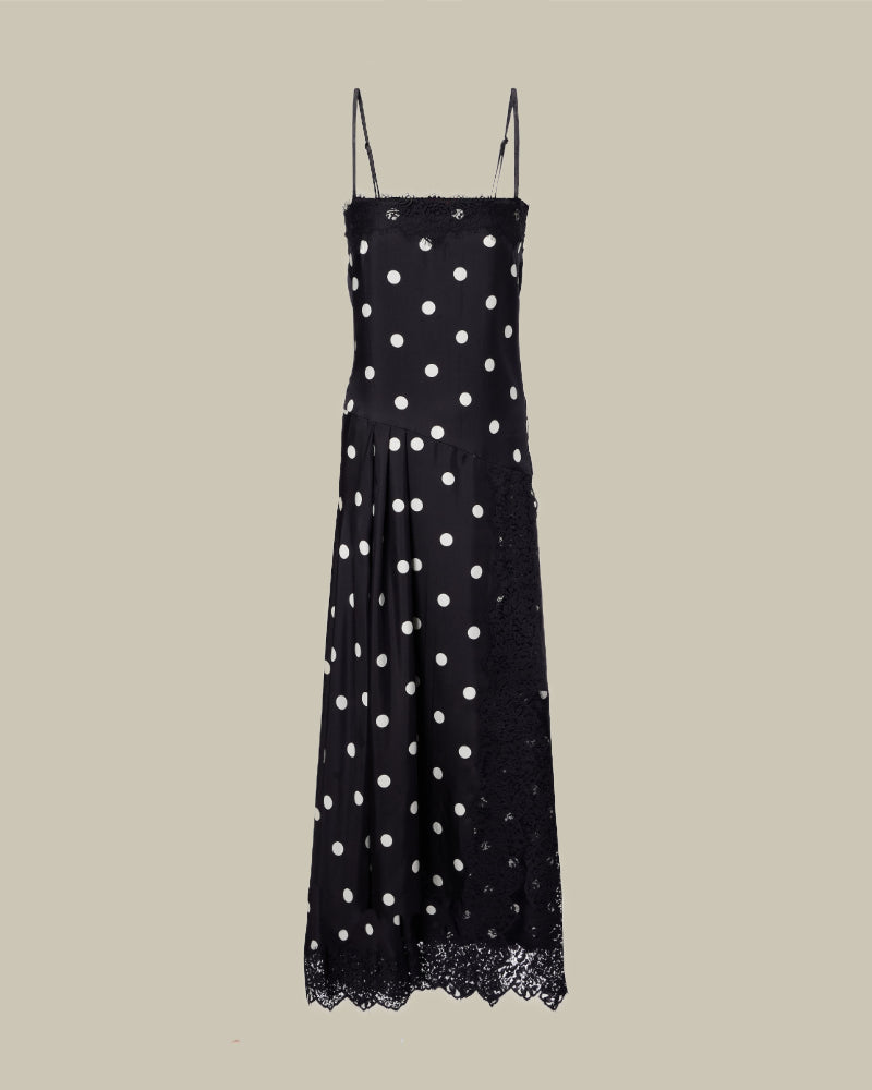 Lace detail long dress