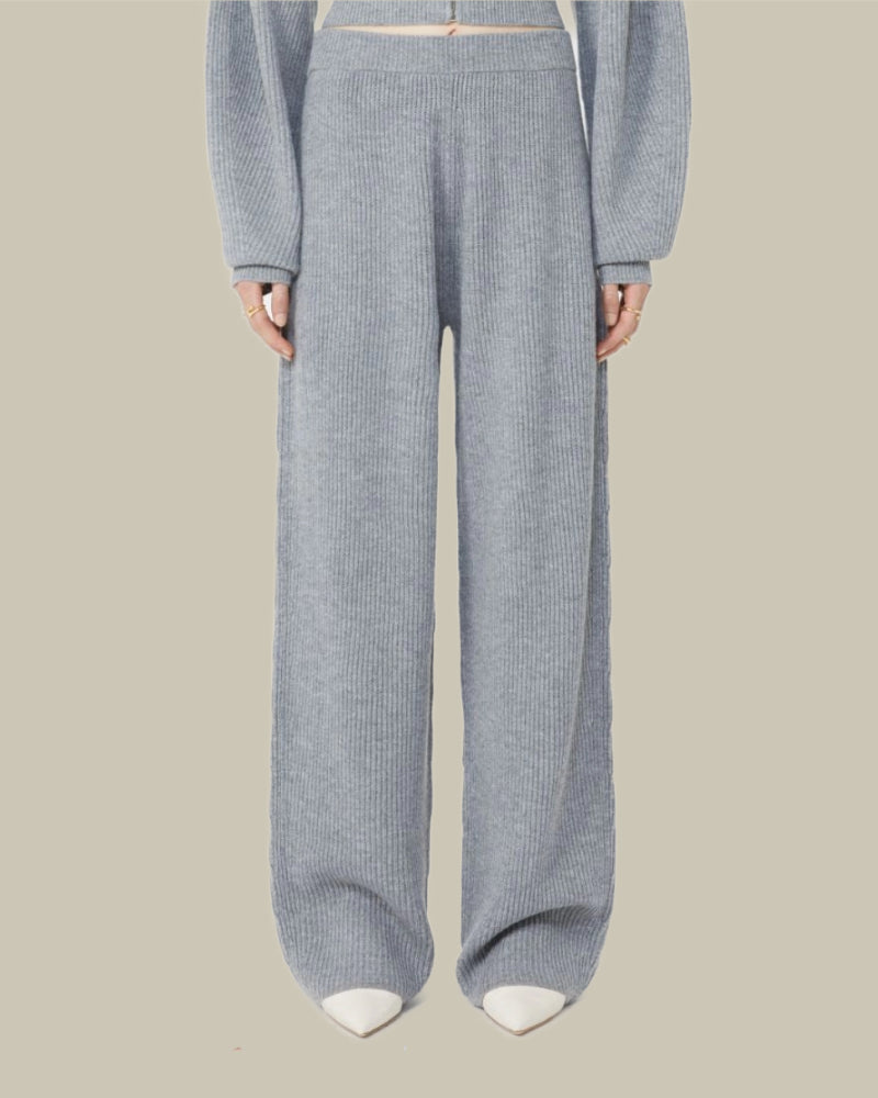 SELLA Grey Cable Knit Trousers