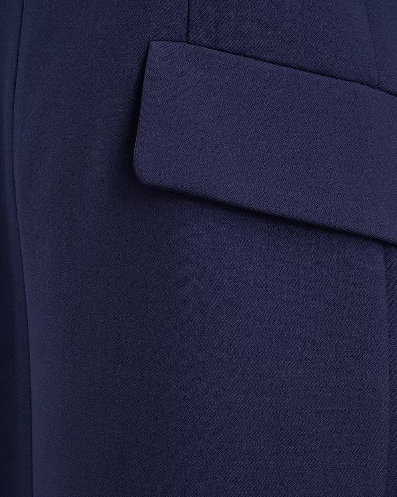 Tefrite Navy Short Contoured Gabardine Dress