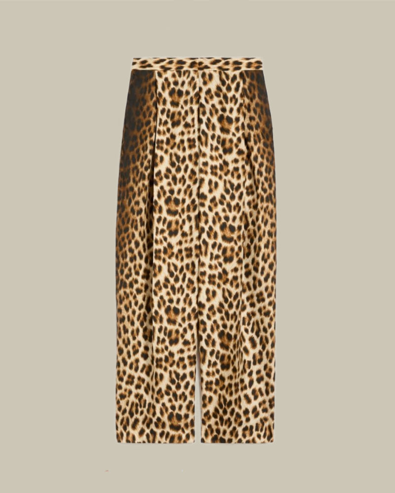 Leopard Print Pure Silk Trouser