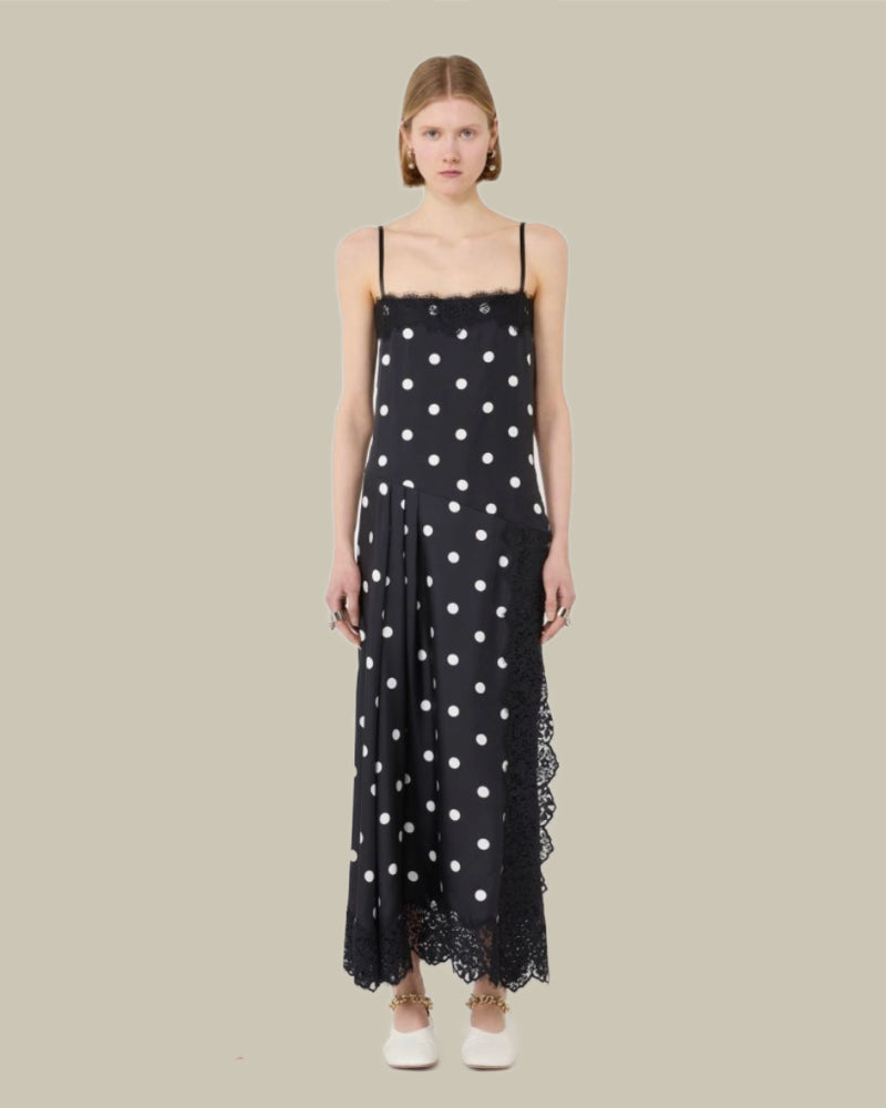 Lace detail long dress