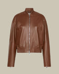Nappa Leather Bomber Jacket Brown
