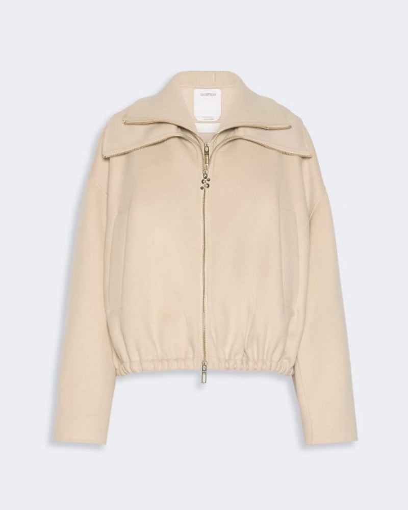 Pure Wool Bomber Jacket With Removable Bib