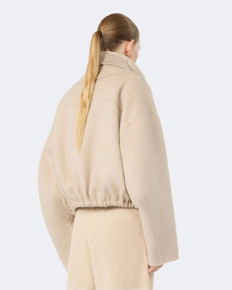 Pure Wool Bomber Jacket With Removable Bib
