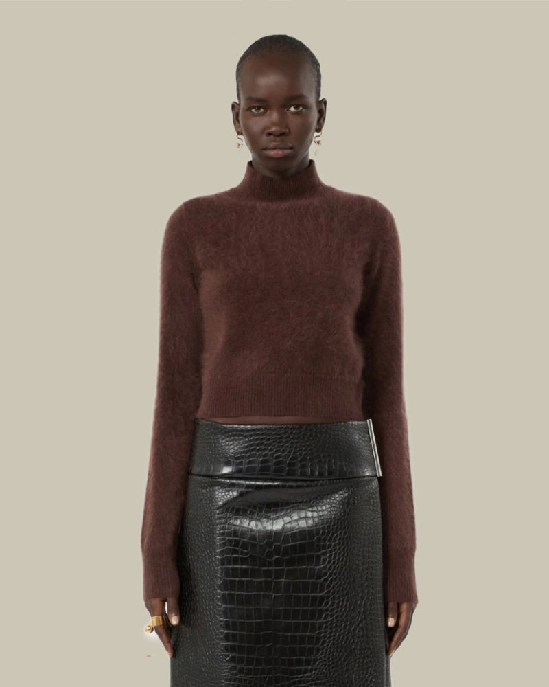 Slim Pure Cashmere Sweater Chocolate