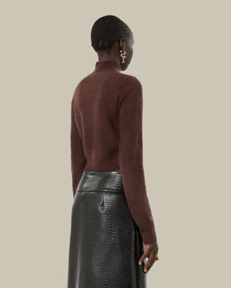 Slim Pure Cashmere Sweater Chocolate