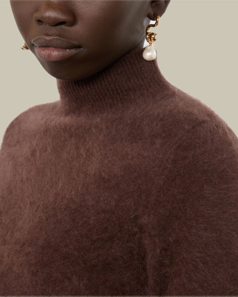Slim Pure Cashmere Sweater Chocolate